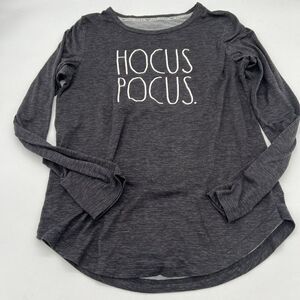 Rae Dunn Hocus Pocus Long Sleeve gray Shirt Size Small